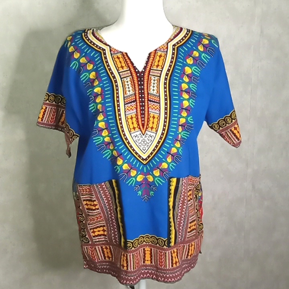 Blue African Dashiki, size small